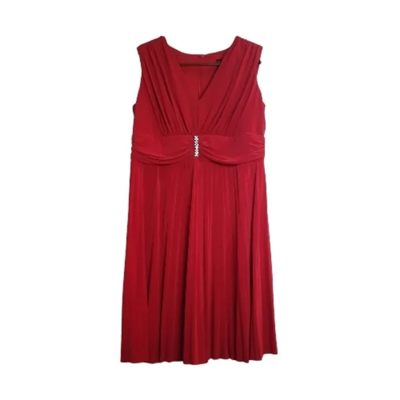 LIKE NEW Serena Williams Red Sleeveless Cocktail Evening Midi Dress Size XL - Picture 6 of 6